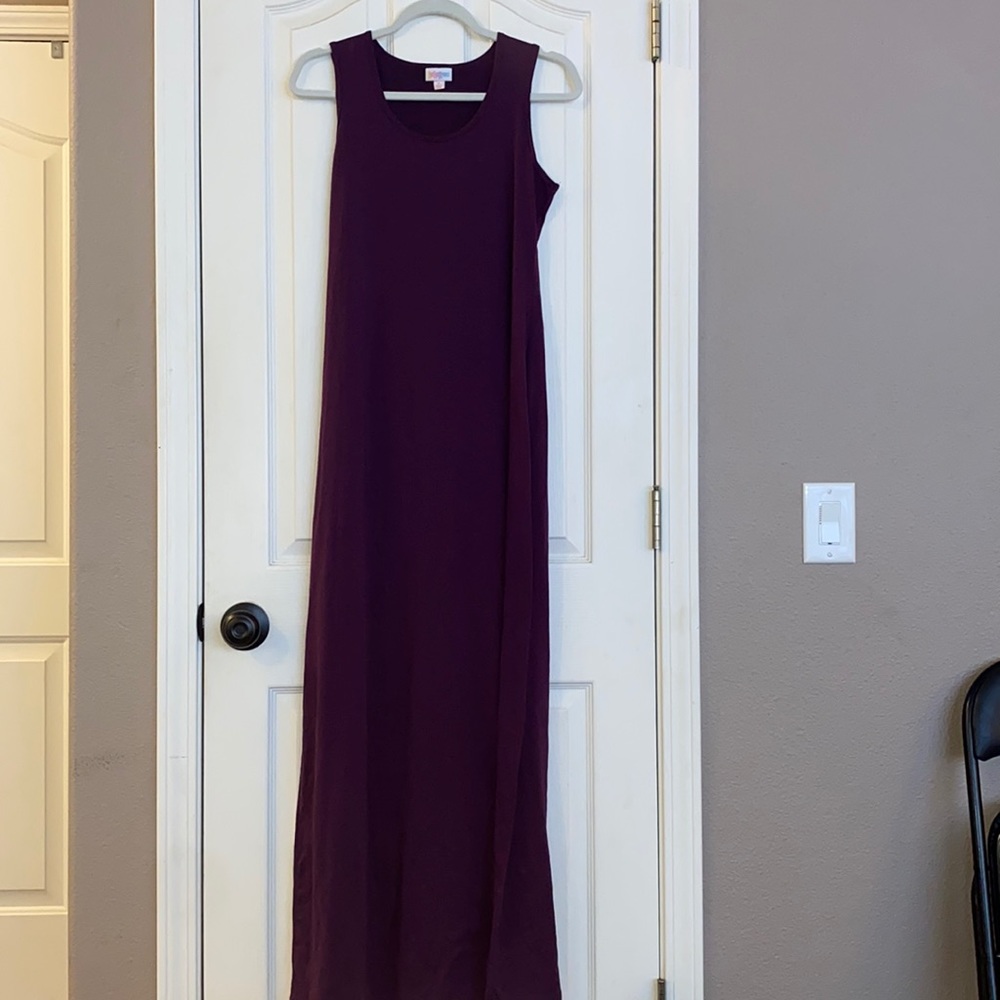 S purple floor length dress